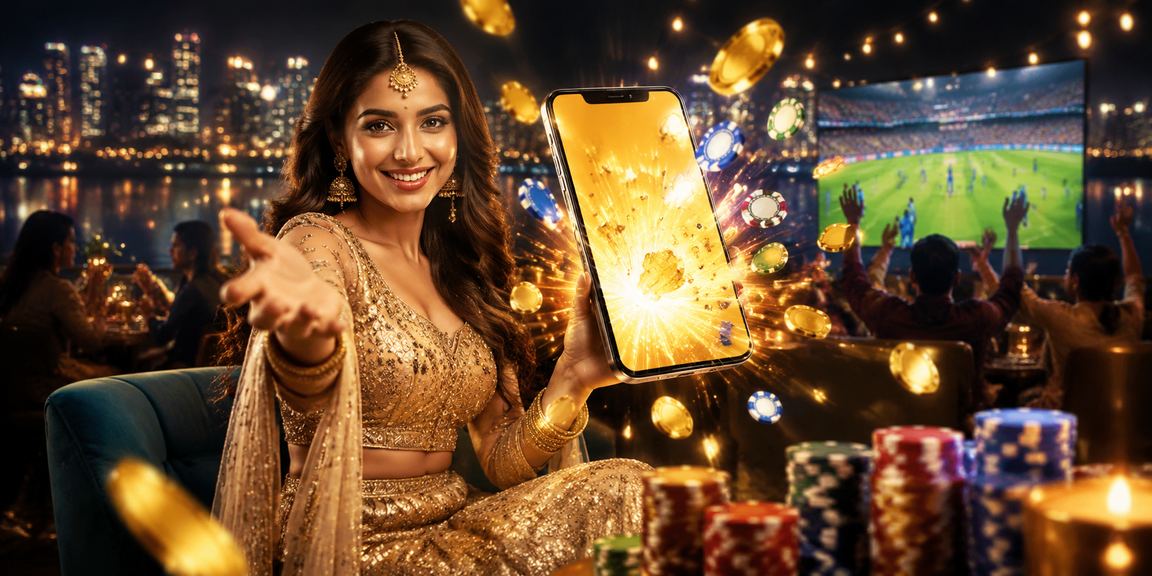 Young player enjoying Andar Bahar card game on smartphone